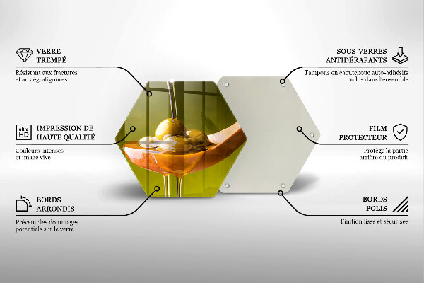 Kuchynská doska veľká zo skla Olivový olej a olivy