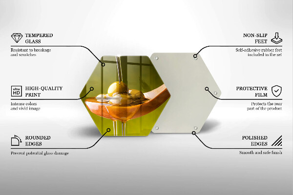 Kuchynská doska veľká zo skla Olivový olej a olivy