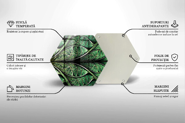Kuchynská doska veľká zo skla Štruktúra žily listu