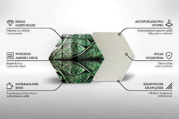 Kuchynská doska veľká zo skla Štruktúra žily listu