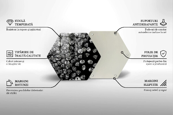 Kuchynská doska veľká zo skla Diamanty diamanty