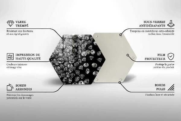 Kuchynská doska veľká zo skla Diamanty diamanty