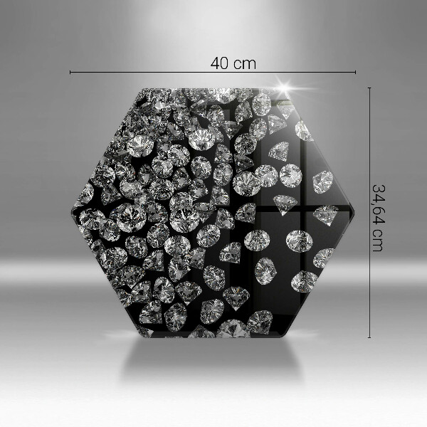 Kuchynská doska veľká zo skla Diamanty diamanty