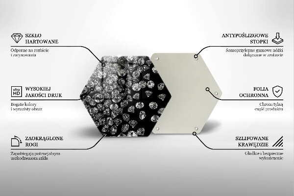 Kuchynská doska veľká zo skla Diamanty diamanty