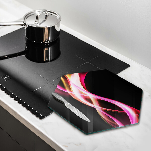 Kuchynská doska veľká zo skla Abstraktný neónový dym