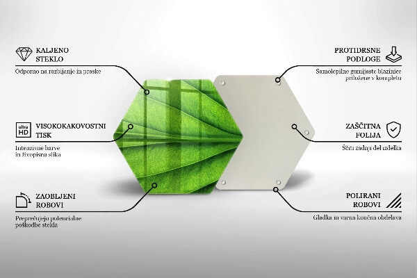 Kuchynská doska veľká zo skla Prírodný žilový list