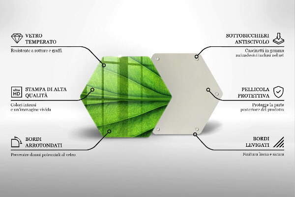 Kuchynská doska veľká zo skla Prírodný žilový list