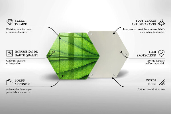 Kuchynská doska veľká zo skla Prírodný žilový list