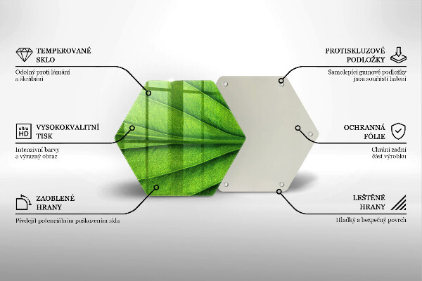 Kuchynská doska veľká zo skla Prírodný žilový list