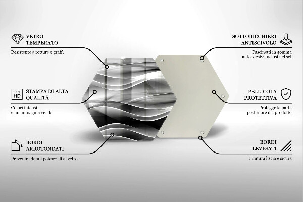 Kuchynská doska zo skla Abstraktné línie dymu