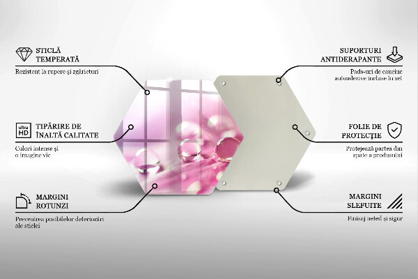 Kuchynská doska zo skla Okvetné lístky rosy