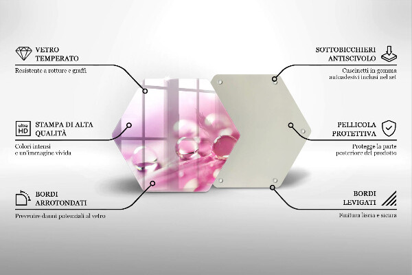 Kuchynská doska zo skla Okvetné lístky rosy