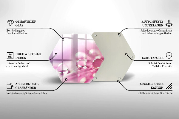 Kuchynská doska zo skla Okvetné lístky rosy