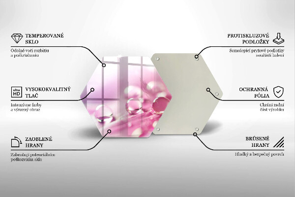 Kuchynská doska zo skla Okvetné lístky rosy
