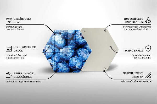 Kuchynská doska zo skla Šťavnaté čučoriedky