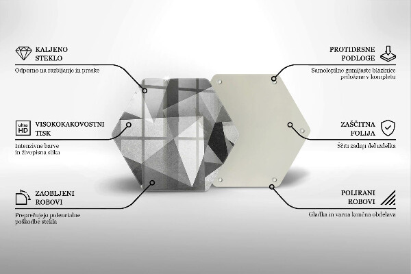 Kuchynská doska veľká zo skla Konkrétna ostrá abstrakcia
