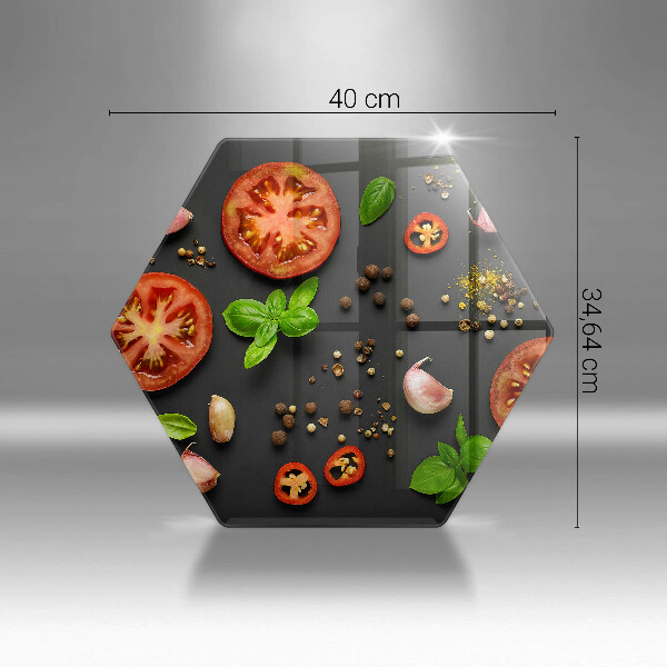 Kuchynská doska veľká zo skla Paradajky a korenie