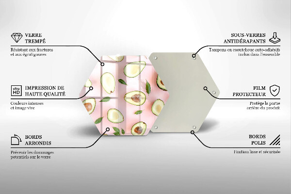 Kuchynská doska veľká zo skla Avokádový vzor