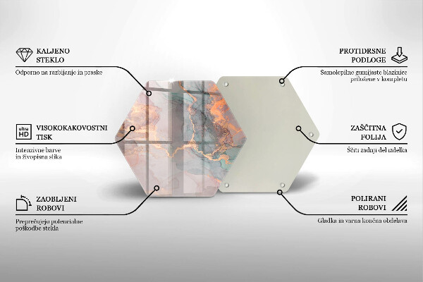 Kuchynská doska zo skla Mramor so zlatom