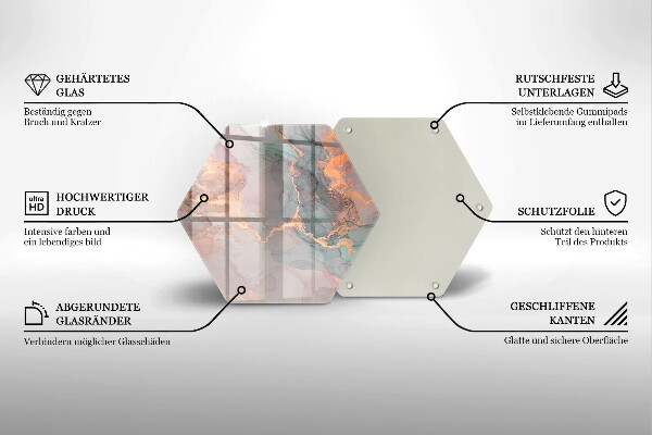 Kuchynská doska zo skla Mramor so zlatom