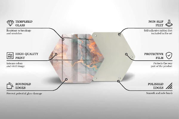 Kuchynská doska zo skla Mramor so zlatom