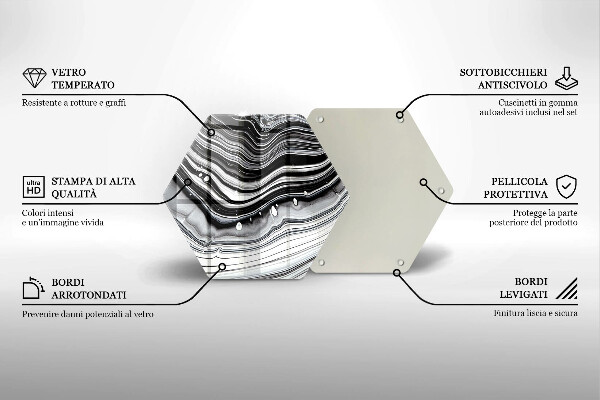 Kuchynská doska zo skla Atramentová abstrakcia
