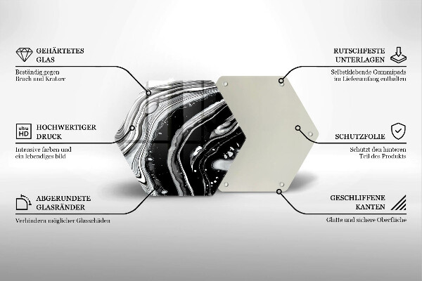 Kuchynská doska zo skla Atramentová abstrakcia