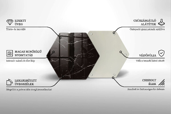 Kuchynská doska veľká zo skla Mramorové dlaždice