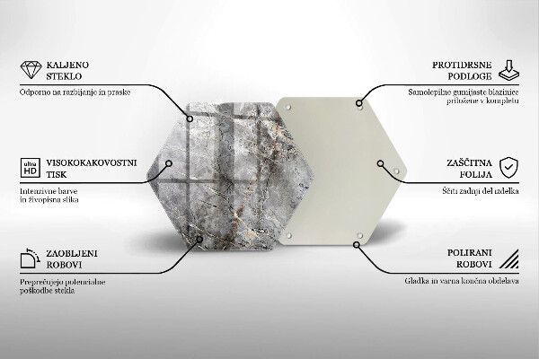 Kuchynská doska veľká zo skla Textúra kameňa