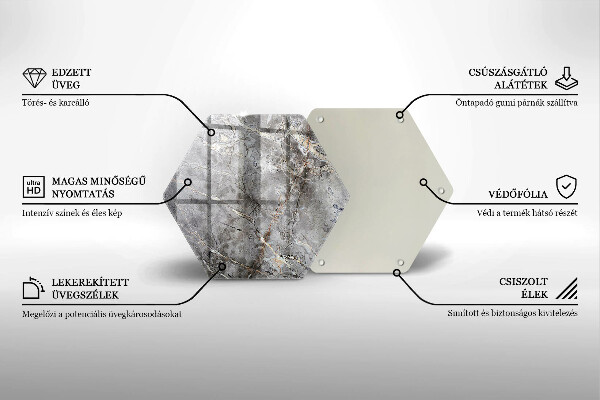 Kuchynská doska veľká zo skla Textúra kameňa
