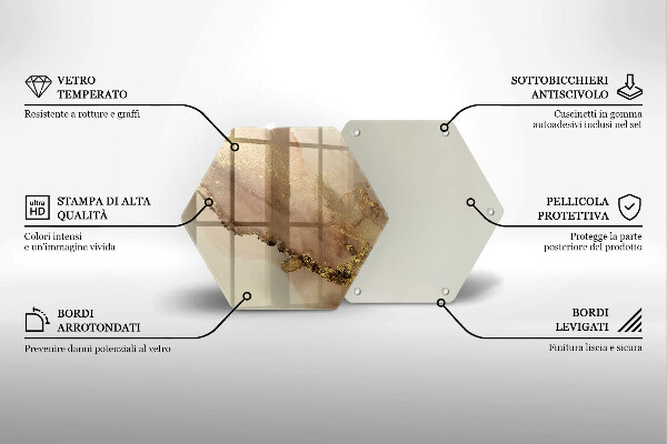 Kuchynská doska veľká zo skla Zlatá abstrakcia