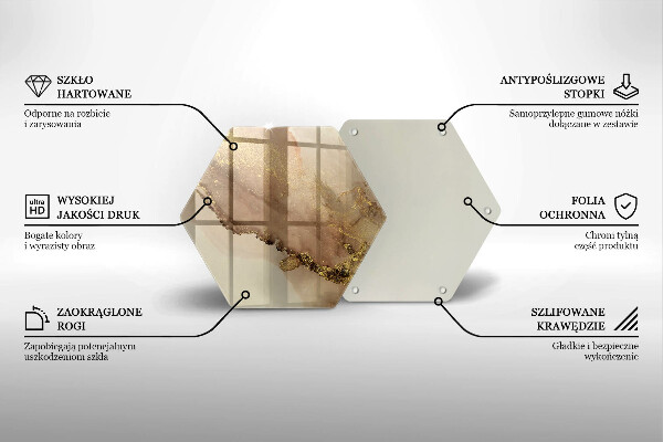 Kuchynská doska veľká zo skla Zlatá abstrakcia