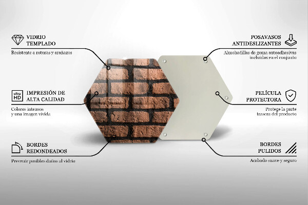 Kuchynská doska veľká zo skla Tehlová stena