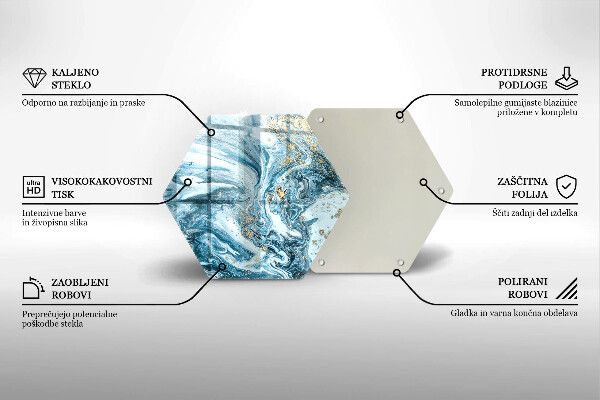 Kuchynská doska veľká zo skla Štruktúra so zlatom