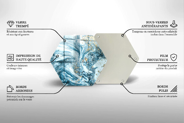 Kuchynská doska veľká zo skla Štruktúra so zlatom