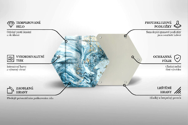 Kuchynská doska veľká zo skla Štruktúra so zlatom