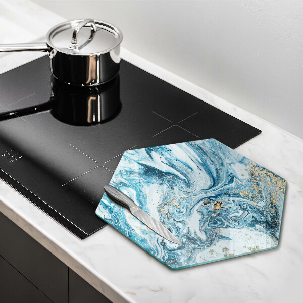 Kuchynská doska veľká zo skla Štruktúra so zlatom