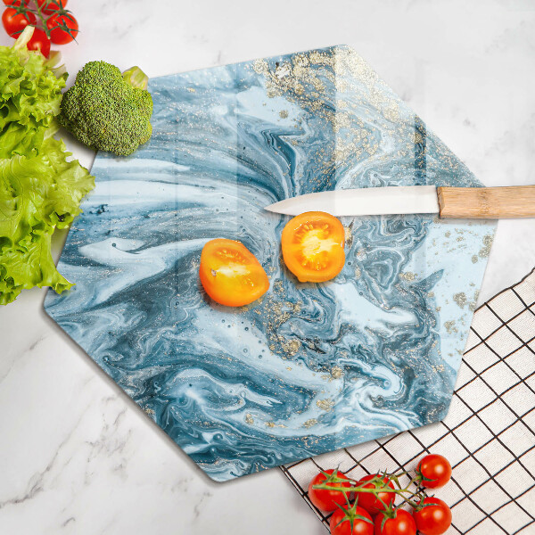 Kuchynská doska veľká zo skla Štruktúra so zlatom