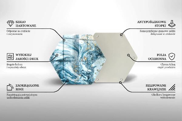 Kuchynská doska veľká zo skla Štruktúra so zlatom