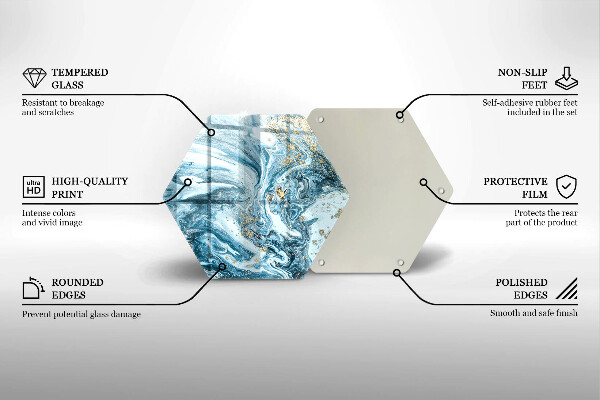 Kuchynská doska veľká zo skla Štruktúra so zlatom
