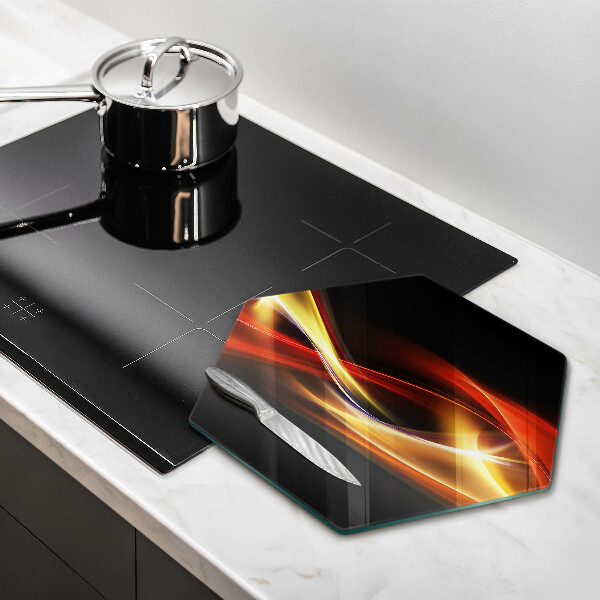 Kuchynská doska veľká zo skla Abstraktný dym a svetlo