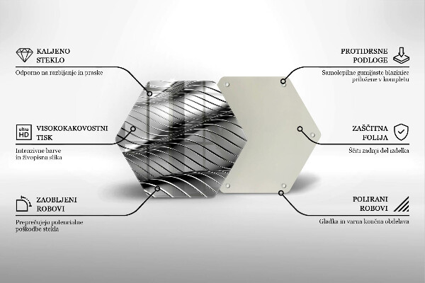 Kuchynská doska veľká zo skla 3D kovová konštrukcia