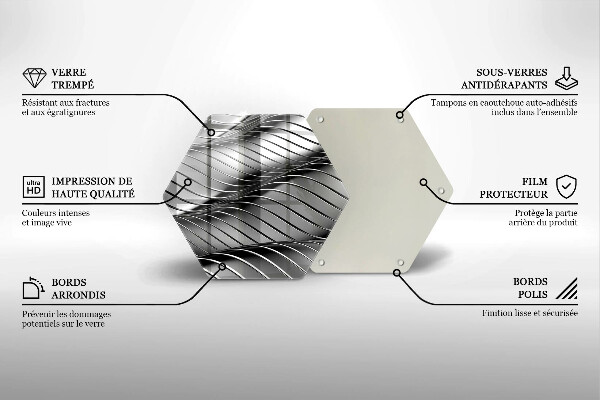 Kuchynská doska veľká zo skla 3D kovová konštrukcia