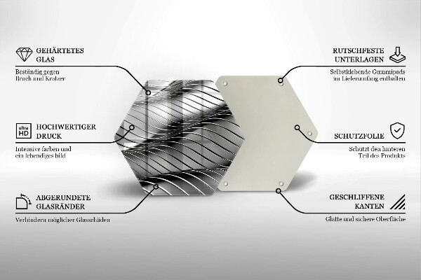 Kuchynská doska veľká zo skla 3D kovová konštrukcia