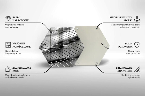 Kuchynská doska veľká zo skla 3D kovová konštrukcia