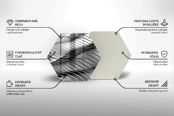 Kuchynská doska veľká zo skla 3D kovová konštrukcia