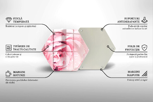 Kuchynská doska zo skla Kvapky rosy a kvet ruže