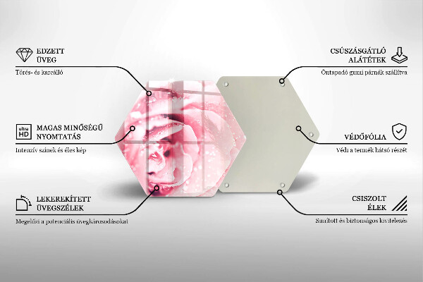 Kuchynská doska zo skla Kvapky rosy a kvet ruže