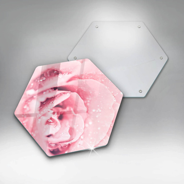 Kuchynská doska zo skla Kvapky rosy a kvet ruže