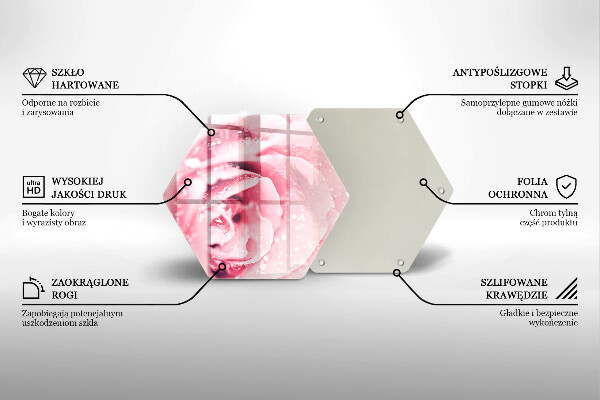 Kuchynská doska zo skla Kvapky rosy a kvet ruže